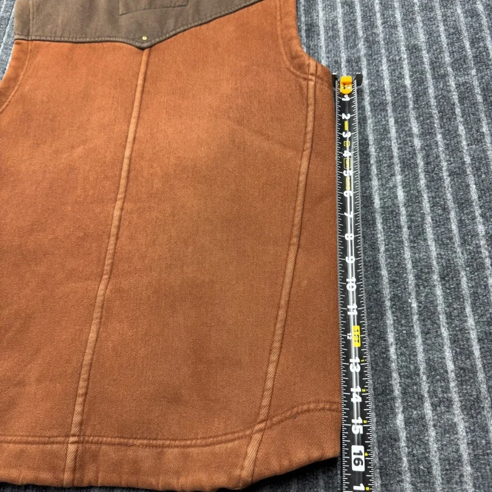 Twist Western Canvas Fleece Lined Vest Medium Brown Excellent Workwear (2168)